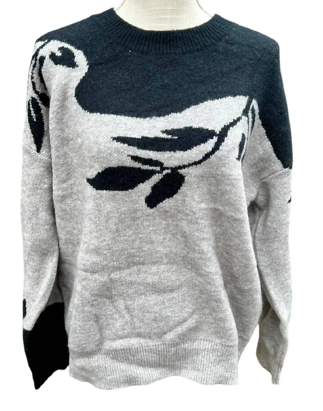 Women's Elise Color Block Sweater In Grey/black Dapper Women's 1920S