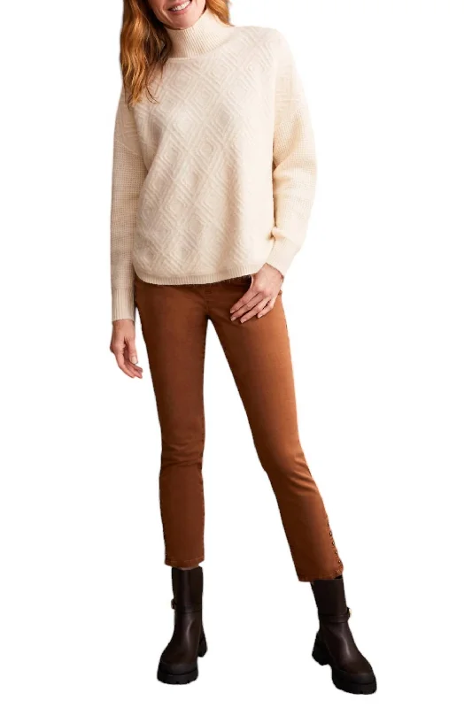 Moonstone Sweater In Beige Refined Women's Hand - crafted