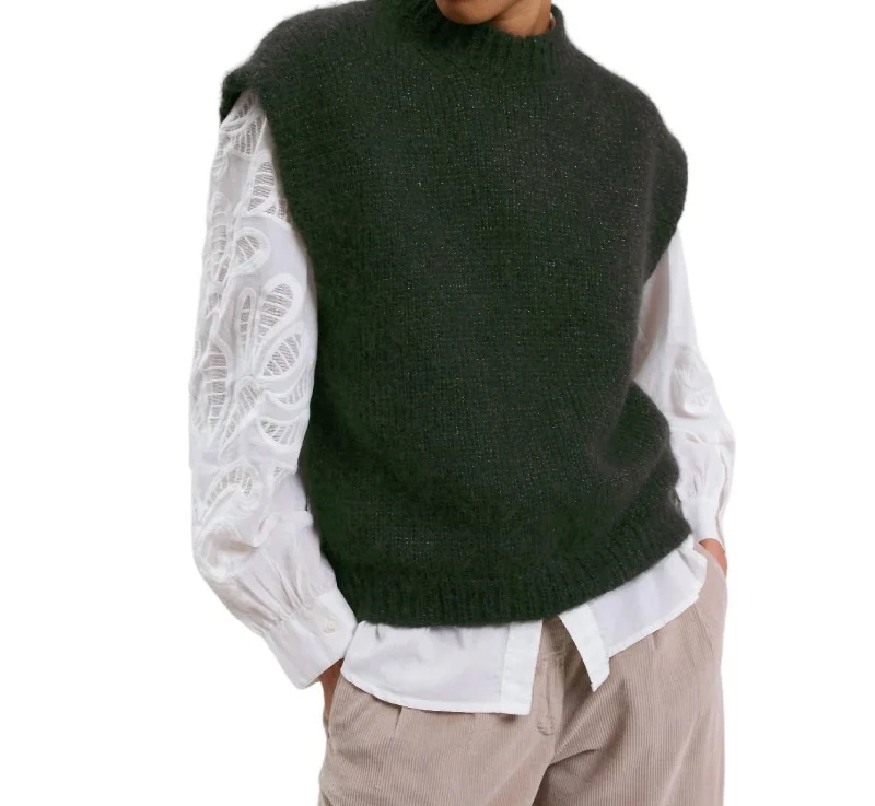 Maori Pullover In Army/gold Laid - back Women's Vibe