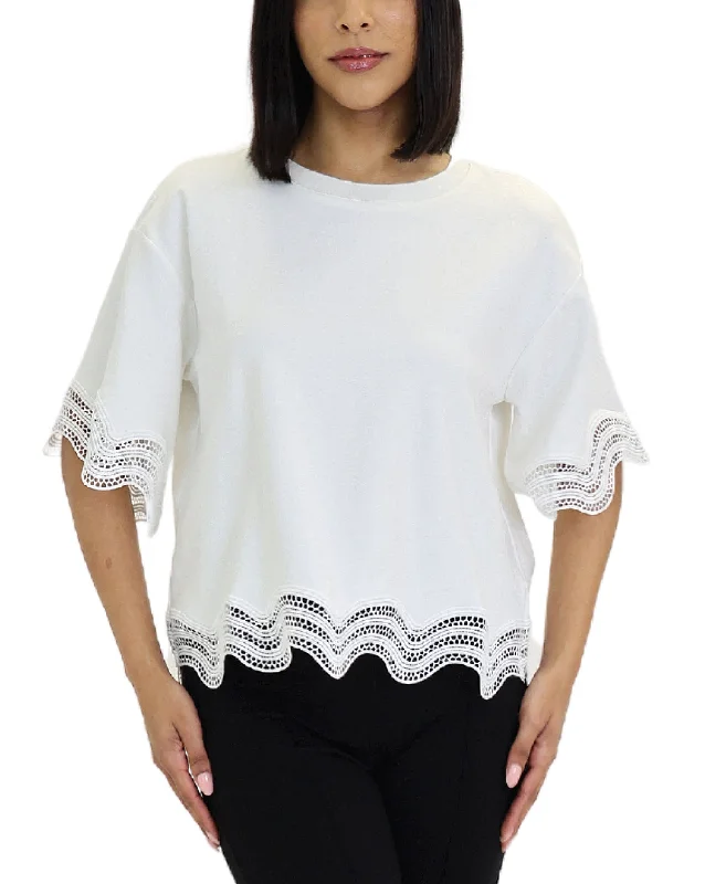 Wavy Hem Top Hip Women's Retro