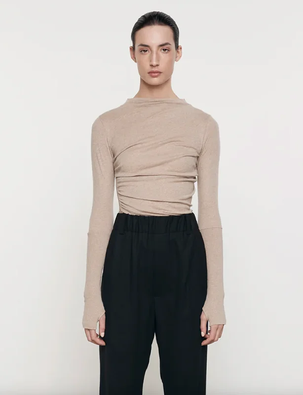 Cashmere Twist Top - Khaki Sophisticated Women's Tailored