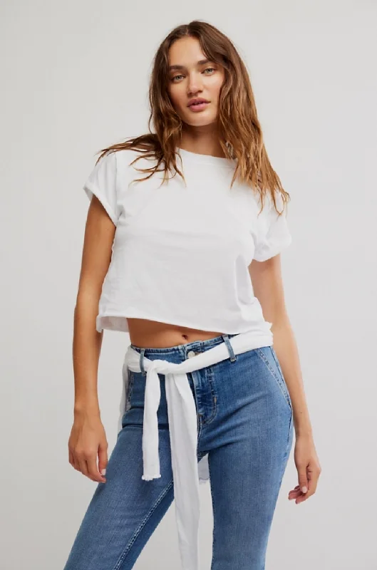 The Perfect Tee - White Classic Women's Pin - striped