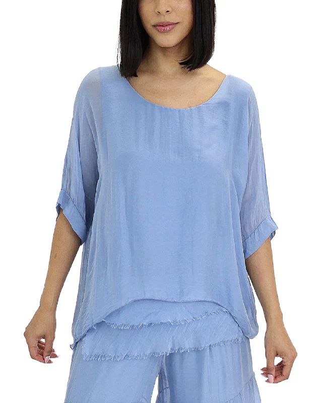 Silk Top w/ Frayed Edges Australian Beach