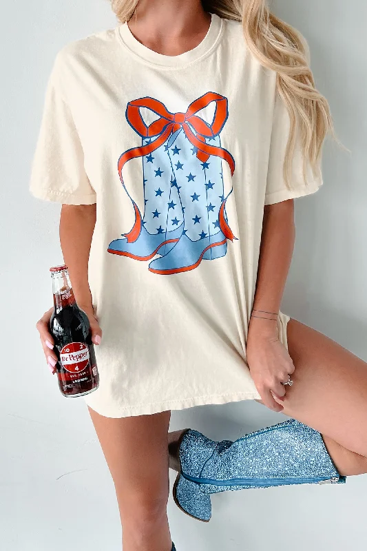 Cowgirl Cutie Graphic T-Shirt (Cream/Blue) Artistic Women's Avant - 