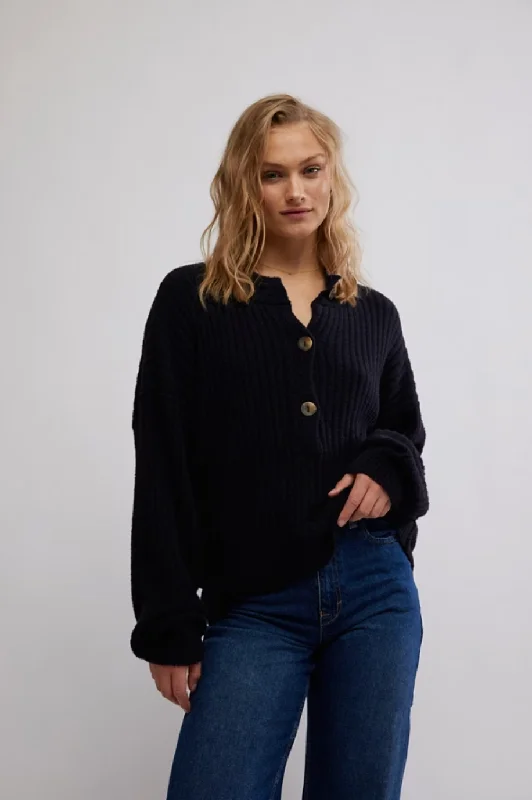 Cocoa Henley - Black Confident Women's Power