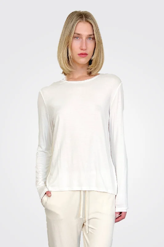 Soft Touch Semi Relaxed Crewneck - Off White Earthy Women's Hemp - based