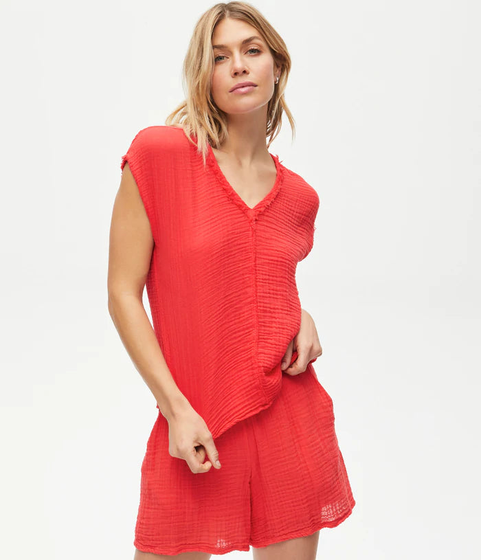Draya V-Neck Top Dapper Women's Bow - adorned