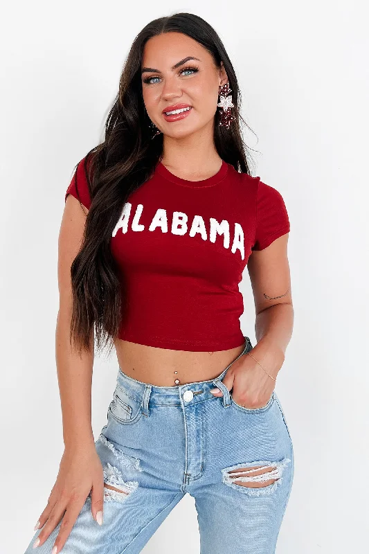 Rep My Team Textured Graphic Tee (Alabama) Laid - back Women's Vibe