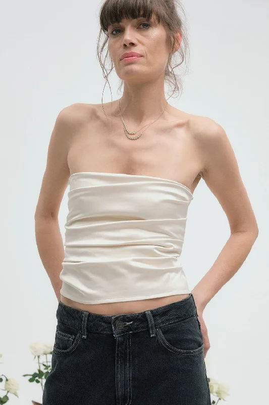 LUCIANA TOP Polished Women's Silk
