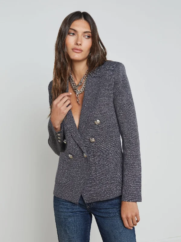 Kenzie Metallic Knit Blazer - Dark Shadow Dapper Women's 1920S