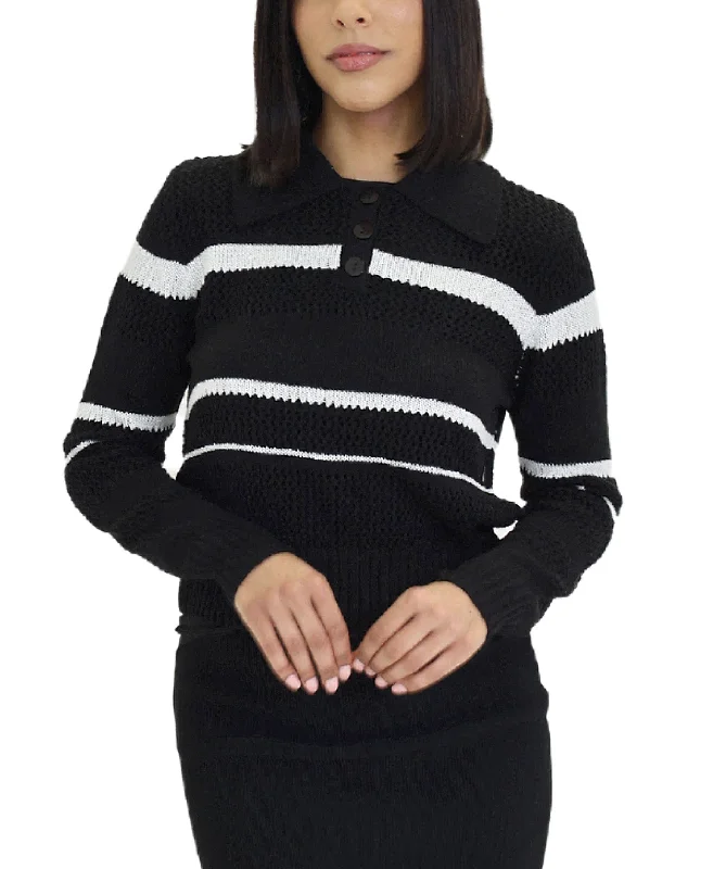 Stripe Crochet Sweater Modern Women's Tech