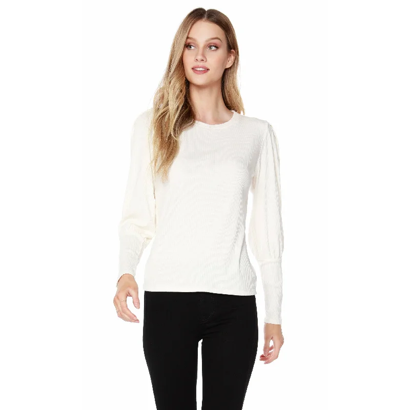 Bishop Sleeve Crewneck Top Dynamic Women's Moto