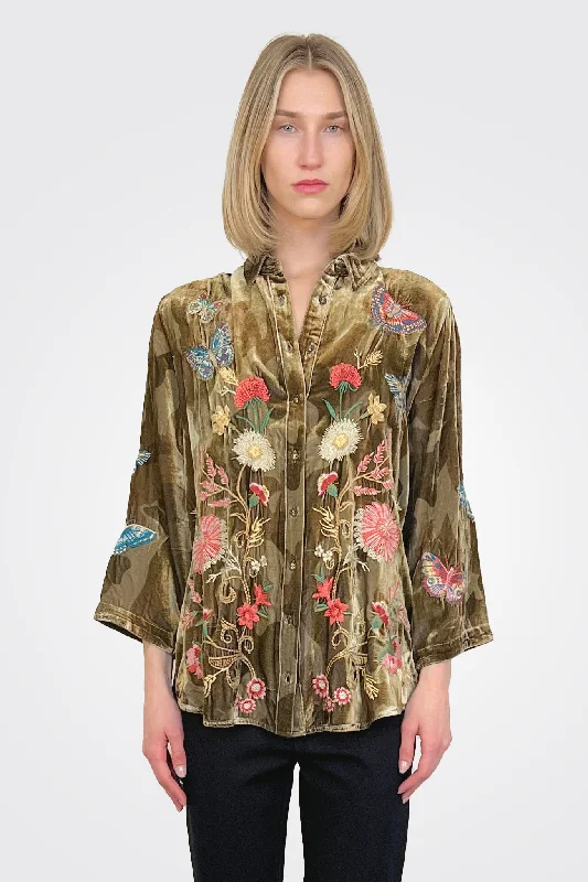 Luciana Velvet Blouse - Multi French