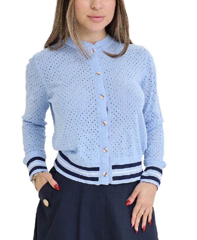 Stripe Trim Cardigan Athletic Women's 