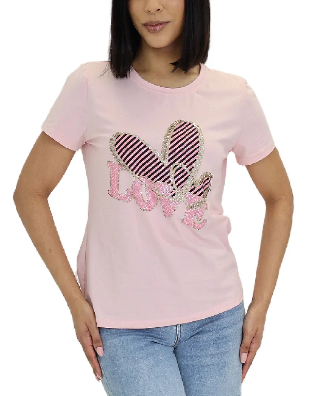 "Love" Heart Tee w/ Rhinestones Traditional Women's Wool