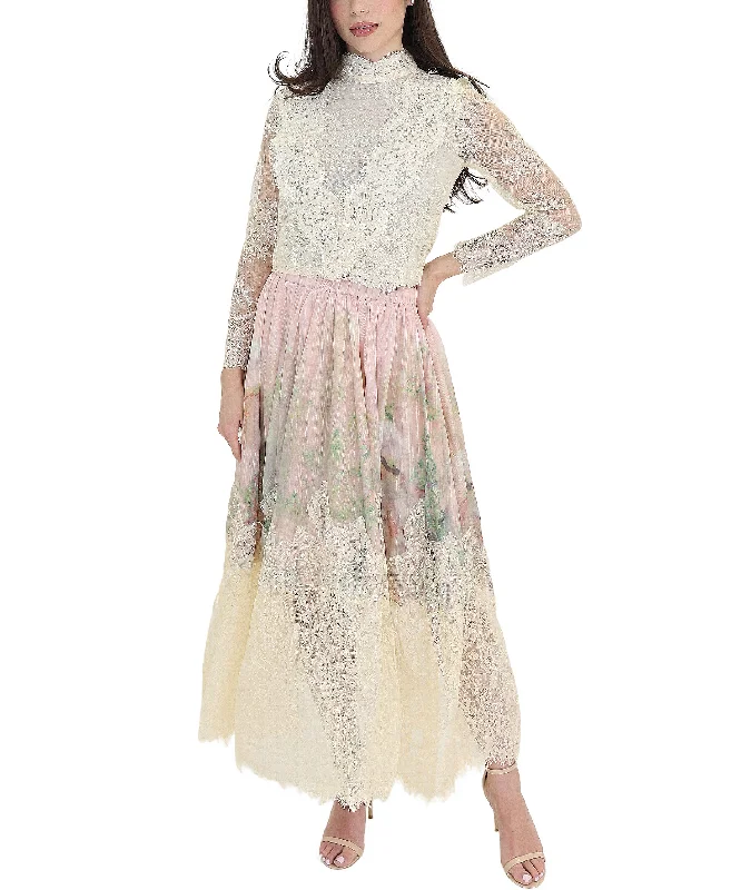 Lace Blouse & Midi Skirt Set- 2 Pc Set Bohemian Women's Free