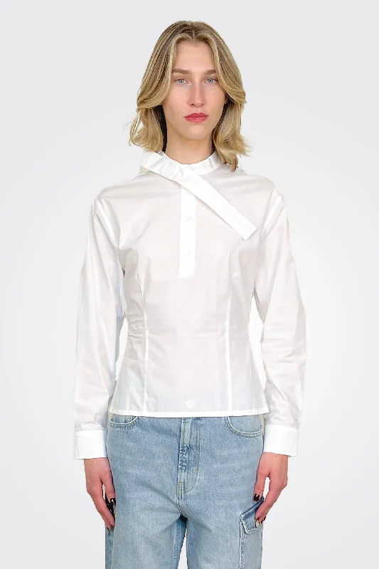 Tied Neck Blouse - White Cashmere