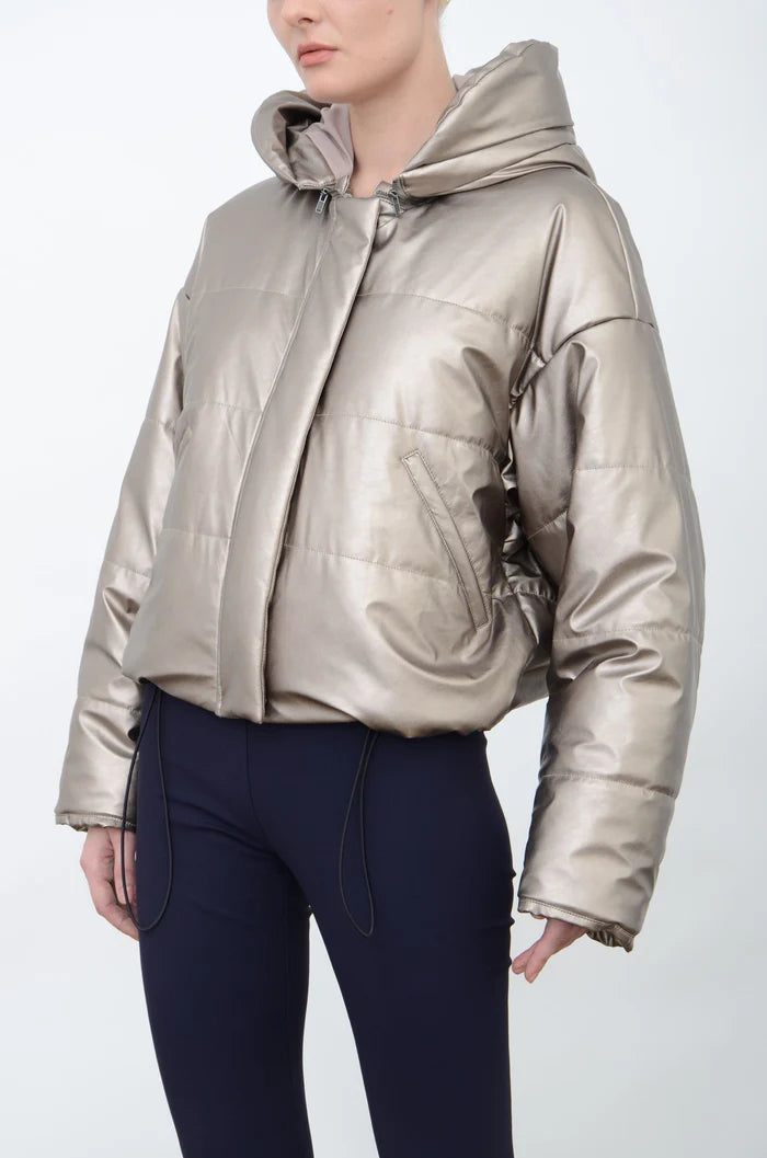 Aurora Hooded Puffer Coat - Gold Cool Women's Skate