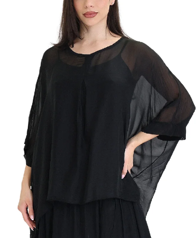 Asymmetrical Silk Top Contemporary 