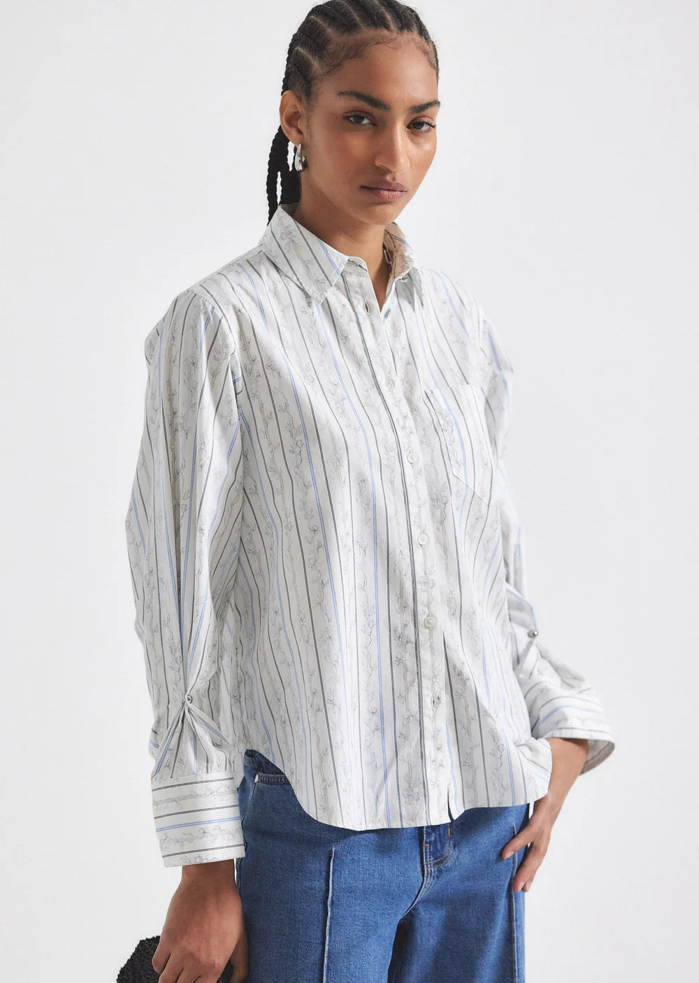 Wesley Shirt - White Multi Preppy Women's College