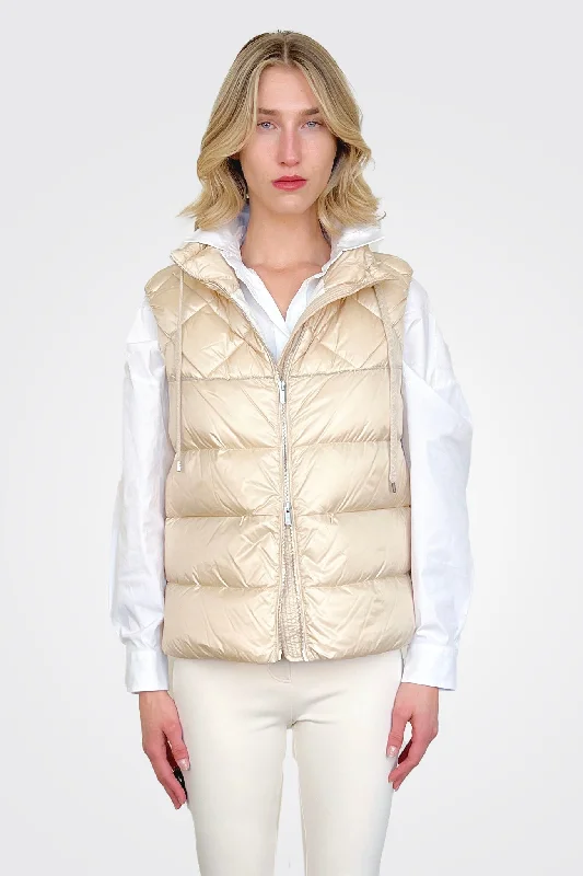 Nylon Quilted Vest - Gold Scandinavian