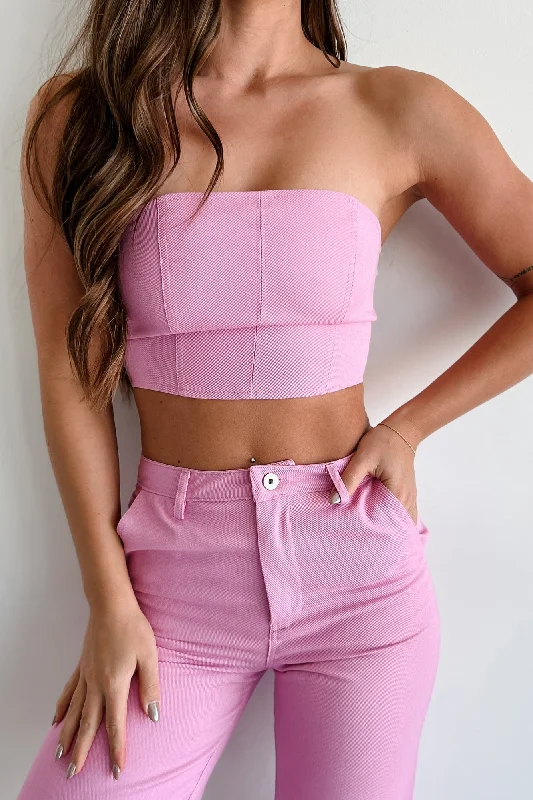 Oksana Strapless Crop Top (Orchid) Dapper Women's 1920S