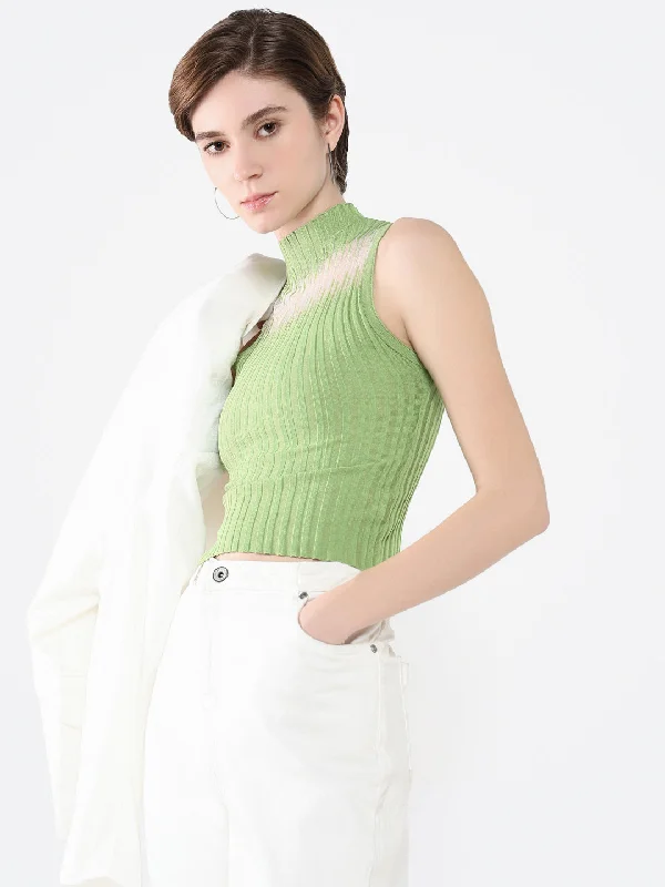 Women Solid Green Top Luxurious Women's High -  end