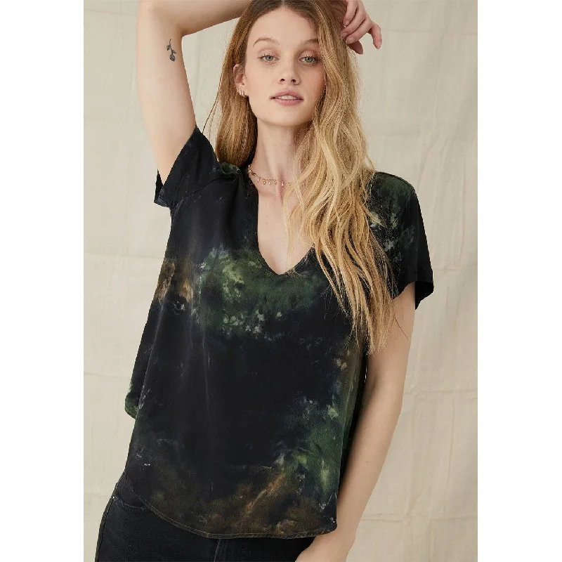 Short Sleeve V-Neck Tee Shirt Sleek Women's 