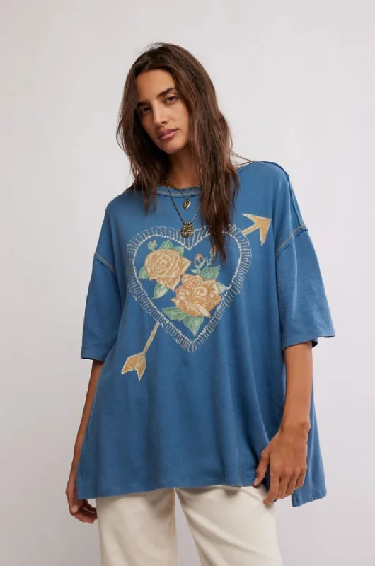 Love Rose Tee - Navy Combo Elegant Women's Formal 
