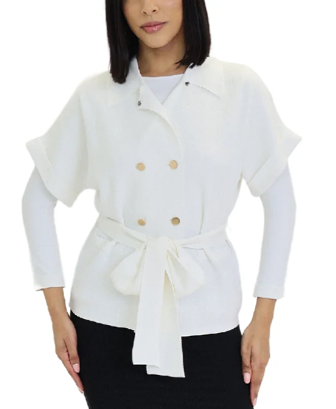 Double Breasted Top Cozy Women's Sherpa - lined