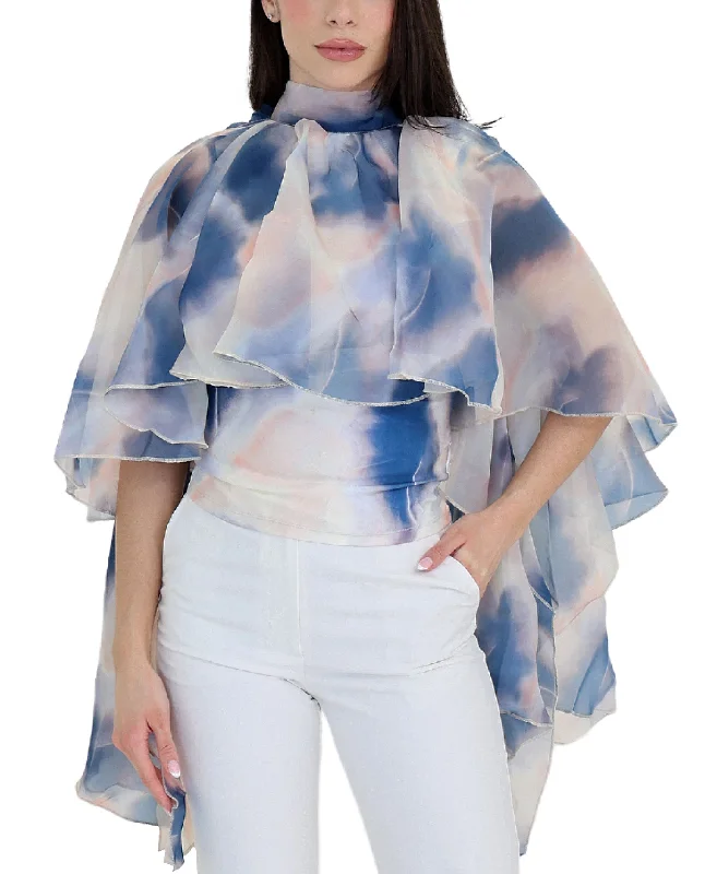 Flowy Printed Top Elegant Women's 