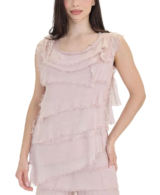 Silk Tiered Top Casual Women's Japanese 