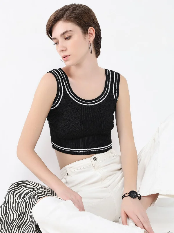 Women Solid Black Top purpose