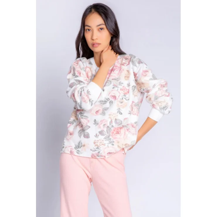 Long Sleeve Retro Rose Top Sharp Women's Italian