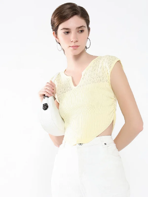 Women Solid Yellow Top Practical Women's Multi - 