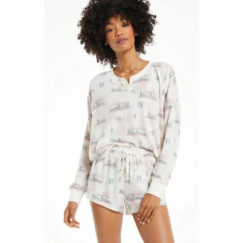Button Up Desert Henley Top Gym