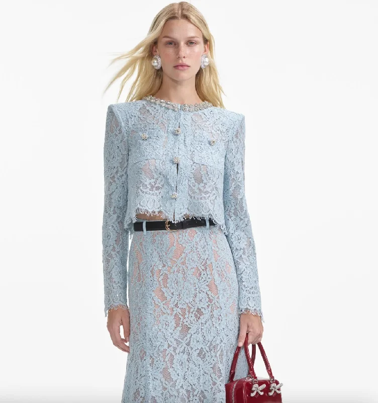 Embellished Top - Blue Lace Cool Women's Distressed