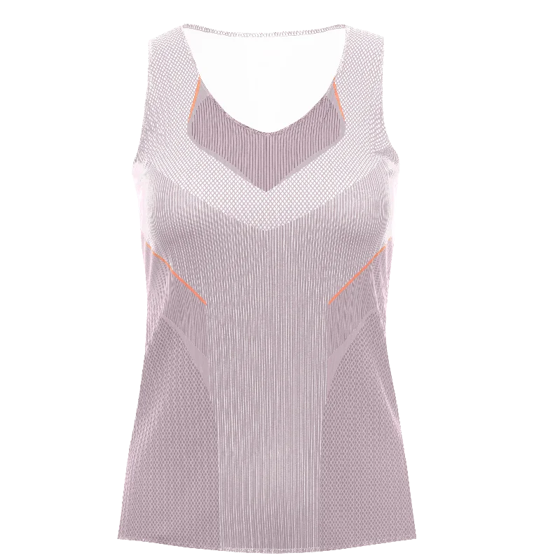 196053-510 | PLEATED V-NECK TANK | PLUM Compression