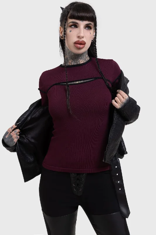 Abyssal Elegy Knitted Top Trendy Women's Oversized