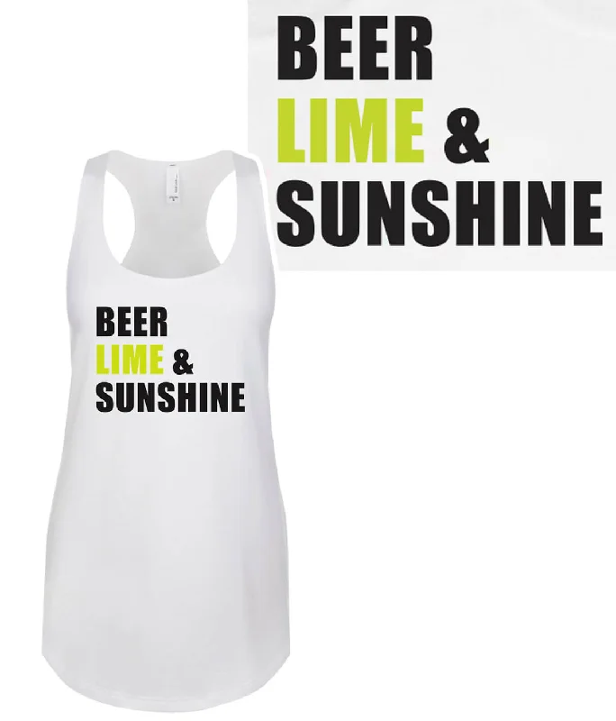 Beer, Lime & Sunshine - White Next Level Raceback Tank For Women Women