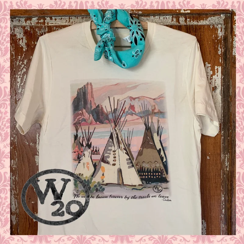 West 20 Saddle Co. We Will Be Known Forever By The Tracks We Leave Tee Earthy Women's Hemp - based