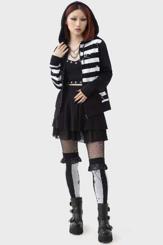 Distressed Stripe Hoodie Bold Women's Statement