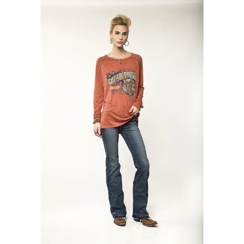 Double D Ranchwear Saddle Makers Top Classic Women's Pin - striped
