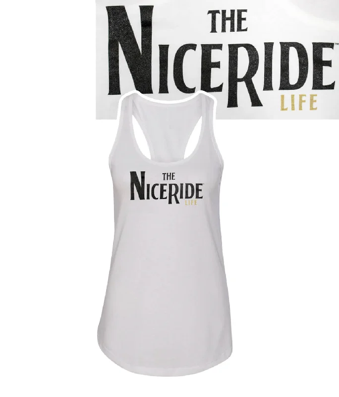 Godfather - White Next Level Racerback Tank Top for Women Dapper Women's 1920S