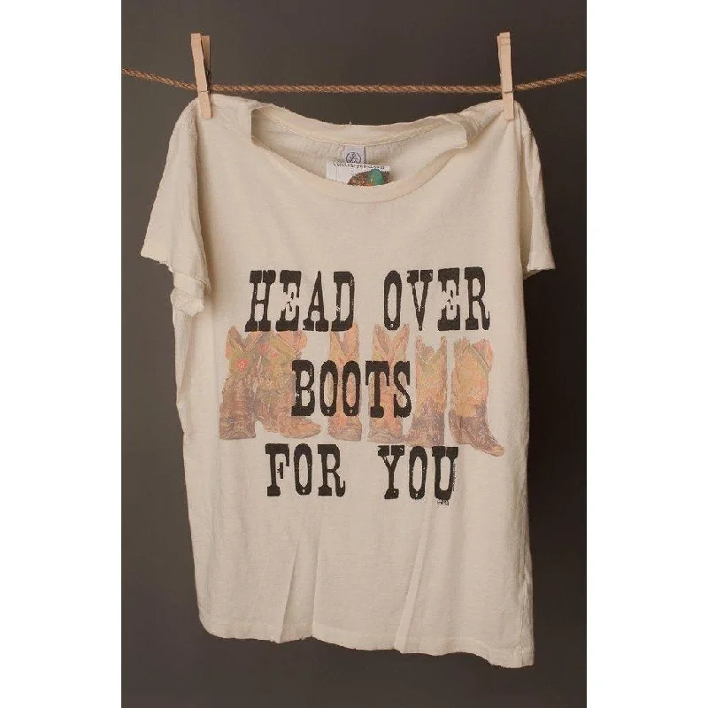West 20 Saddle Co. Head Over Boots Tee Rugged Women's Outdoor 