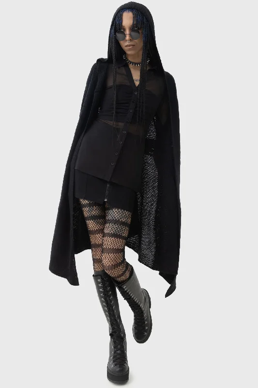 Last Quarter Hooded Cardigan Classic Women's Pin - striped