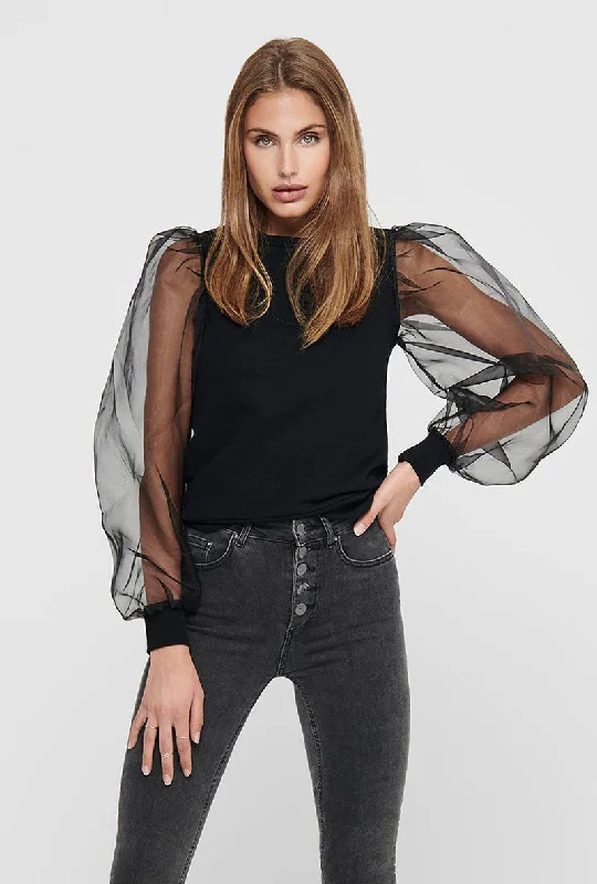 ONLY CANA ORGANZA SWEATSHIRT Streetwear Style for 