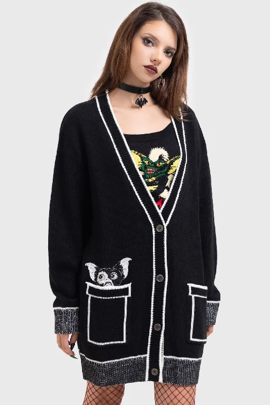 Pocket Gizmo Oversized Cardigan Minimalist Women's Casual