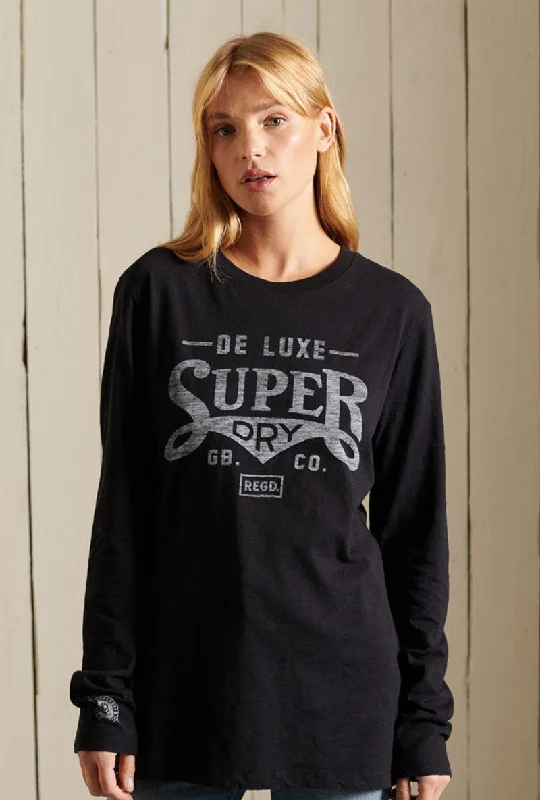 SUPERDRY BLACKOUT L/S TOP Confident Women's High - fashion