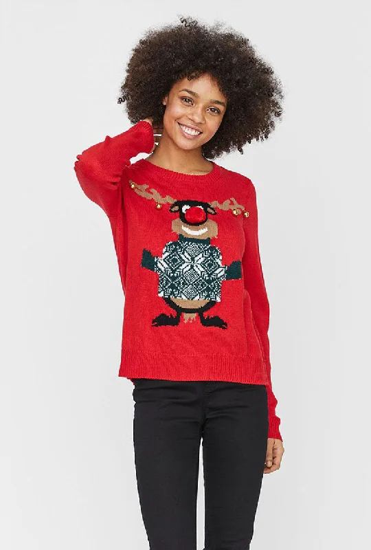 VERO MODA JINGLEBELLS KNITTED BLOUSE Monochromatic Office Style